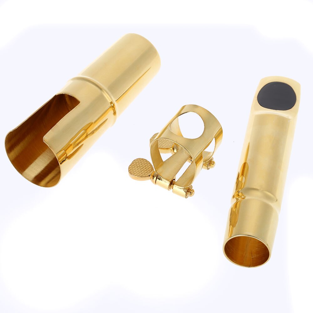 Alto Saxophone Mouthpiece 7C for Sax Playing the Jazz Music Alto Sax Mouthpiece Gold Plated Metal
