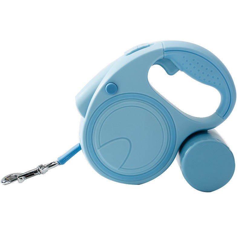 Laisse en nylon pour animaux de compagnie, 3M/5M, avec lumière Led, extension automatique de peau de chien, Durable, sac à merde multifonctionnel gratuit