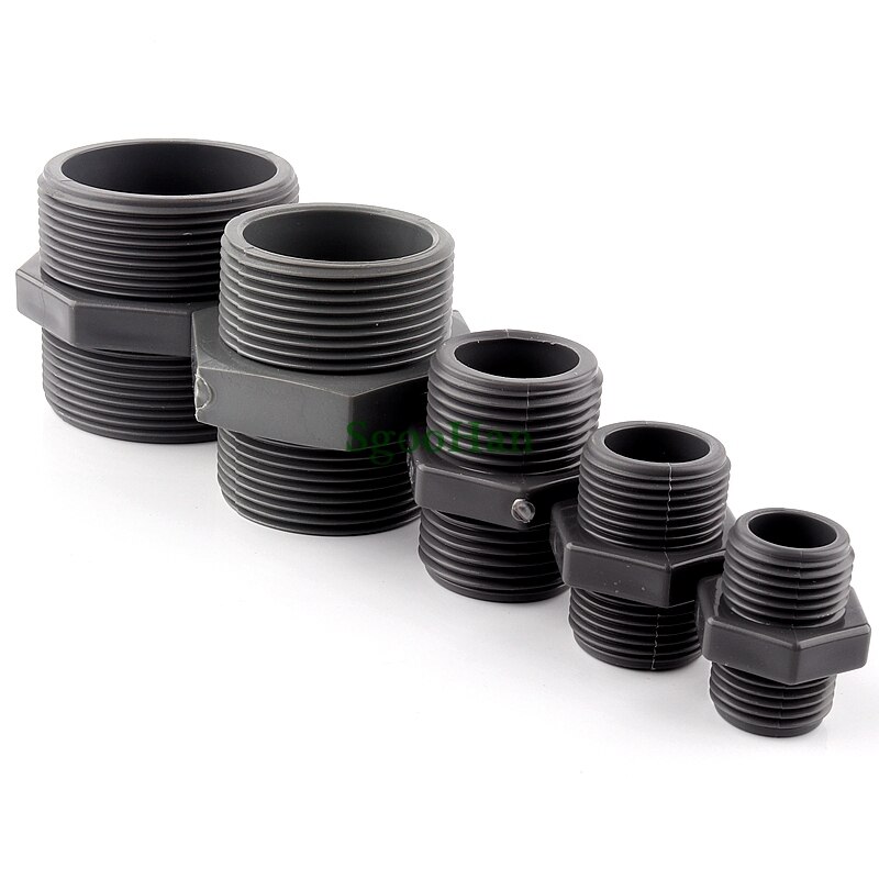 1/2"~2" Male Thread Equal Diameter 20mm~63mm Joints Garden Irrigation PVC Nipple Connector Fish Tank Coupler Adapter Tube Joints