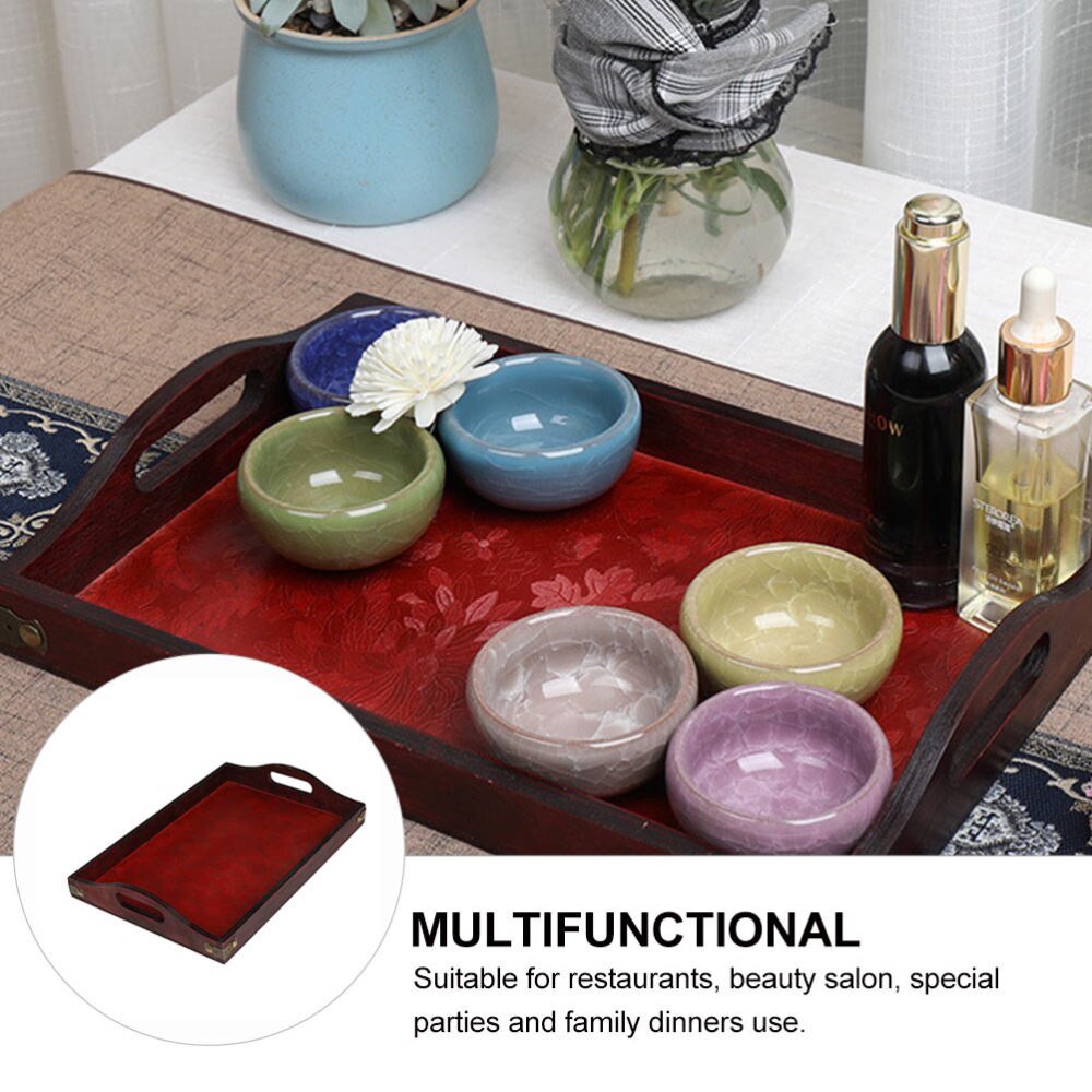 Wooden Tray Beauty Salon Serving Tray Oil Bowl Storage Tray Hotel Decor Tray