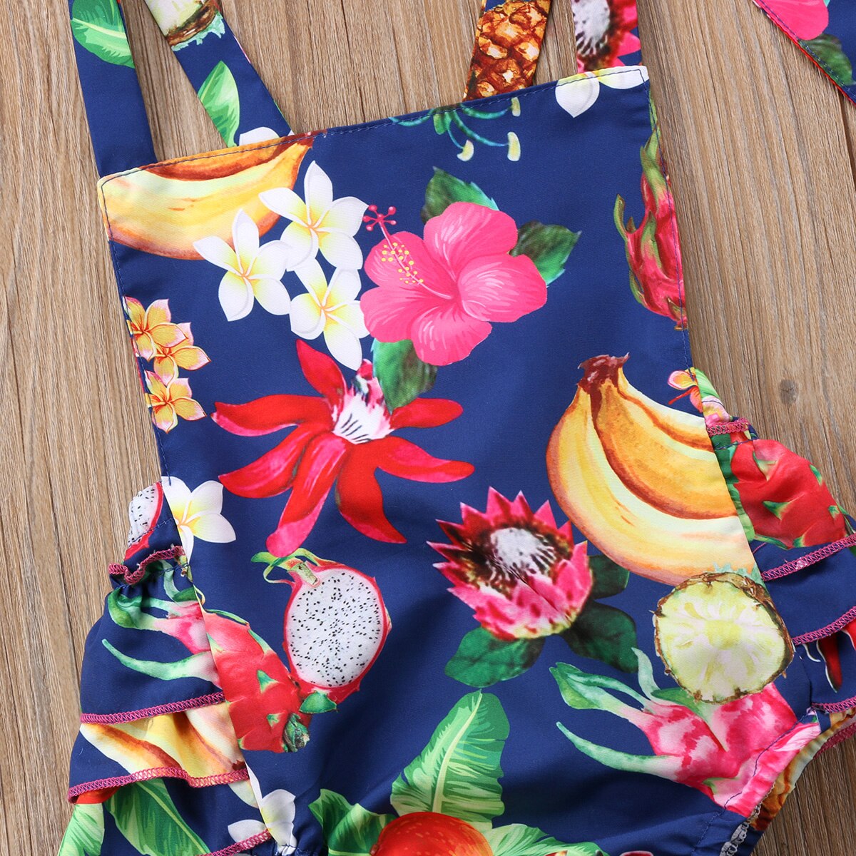 Arrivels Tropical Fruit Newborn Baby Girl Clothes Flower Country Style Jumpsuit Romper Outfits 0-24M