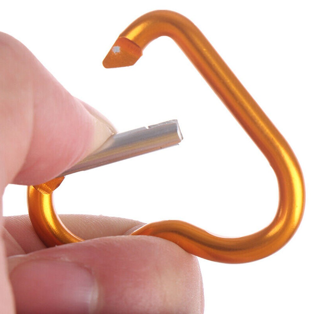 3pcs Portable Mini Fast Hanging Camping Aluminum Alloy Carabiner Sport Keychain Heart Shaped Clip Hiking Outdoor Gadgets