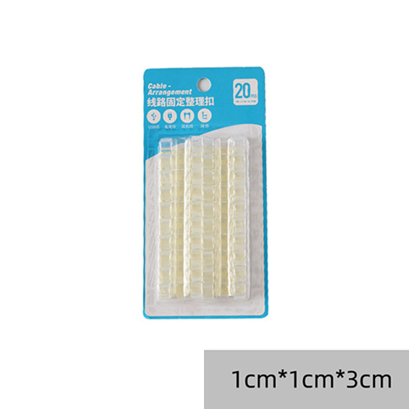 Cable Organizers Wire Fixed Desktop Solid Clip Self-Adhesive Punched Cord Manager Cable Line Product Desk Accessories Organizer: S-Transparent
