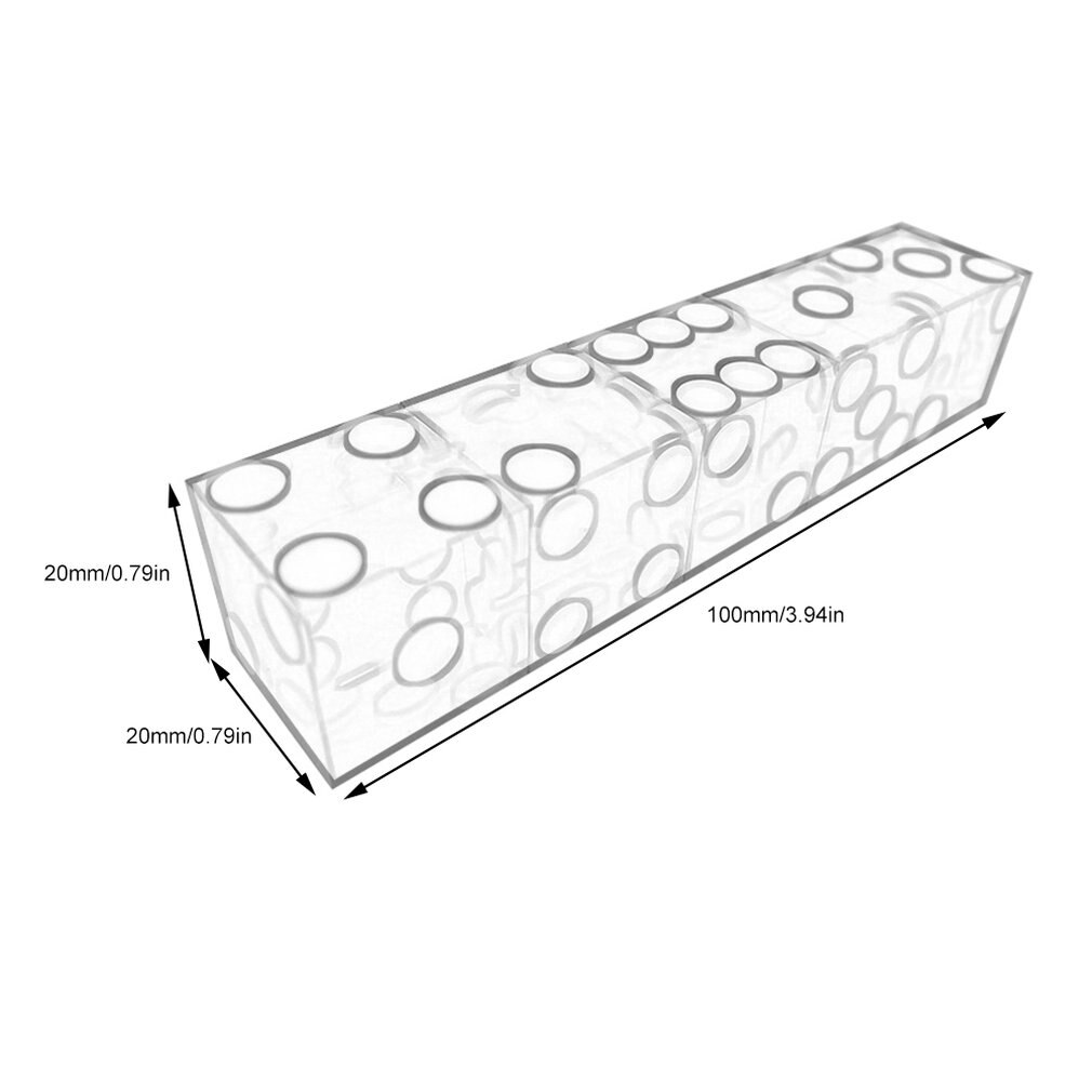 5 pezzi di Grado Superiore 19 millimetri casinò Dadi con I Bordi E Numeri di Serie Traslucido Trasparente D6 Dadi Reale Dadi