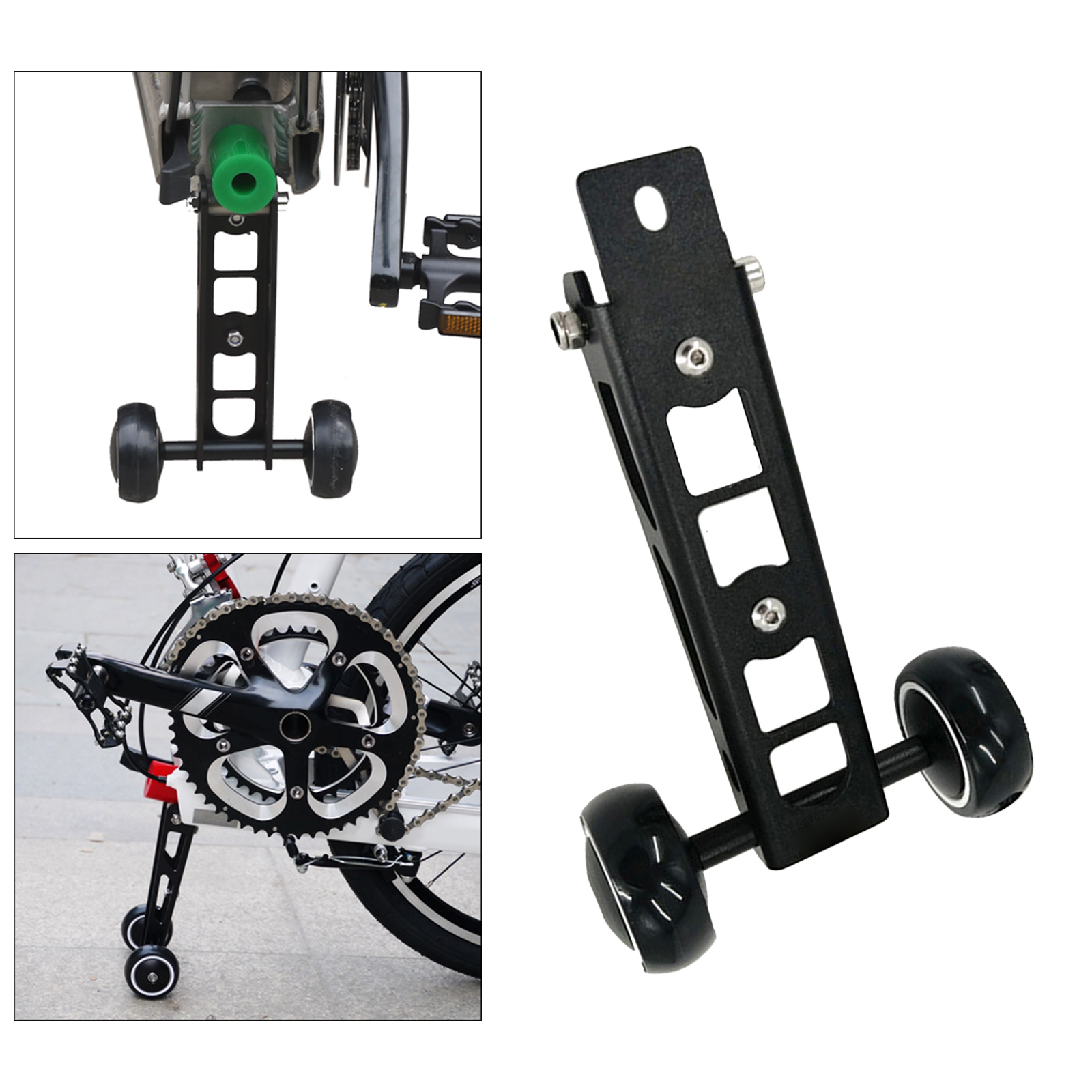 Vouwfiets Easywheel Voor Birdy 2-3 Serie Wiel Aluminium Push Wiel Vouwfiets Achter Wielen bike Stand Onderdelen: Black