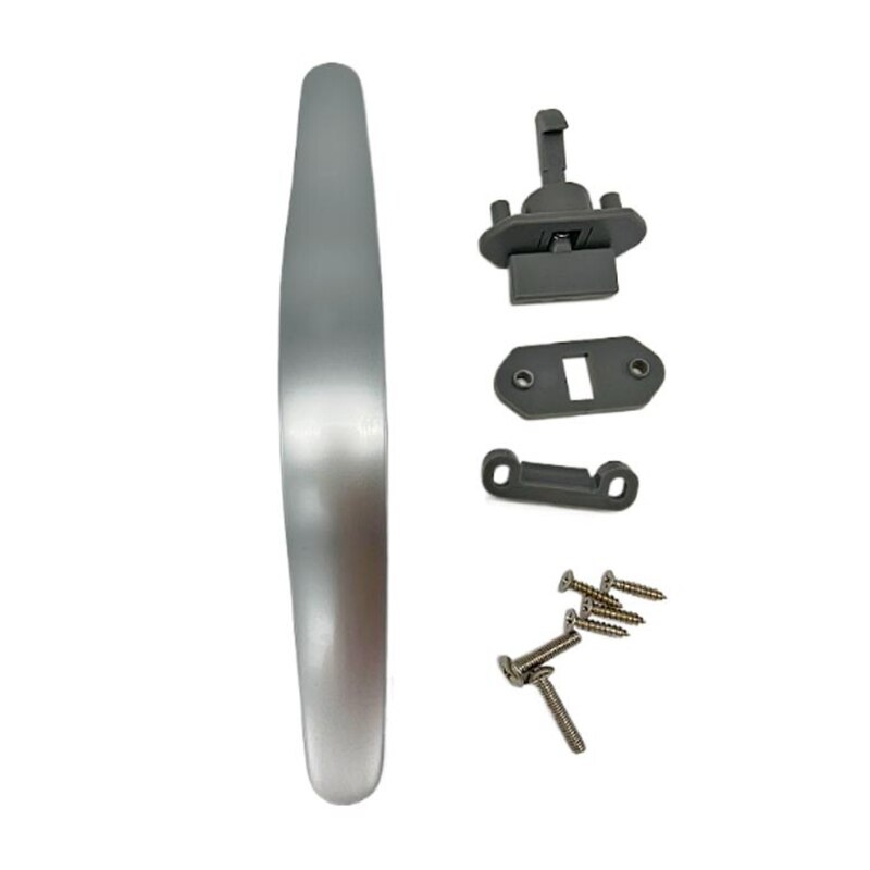 Uchwyt uchwytu drzwi robić przyczepy kempingowej RV blokada klamki drzwi zainstalowana na szafce Y98C: srebro