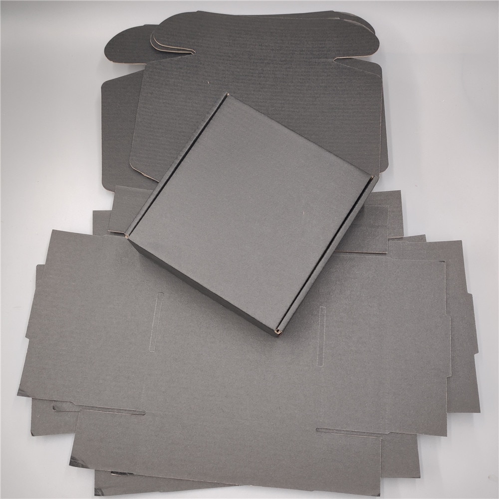 30X20X5Cm Grote Platte Zwarte Golfkarton Kartonnen Mailer Doos Winkelen Levering Verpakking Papier Dozen zwart