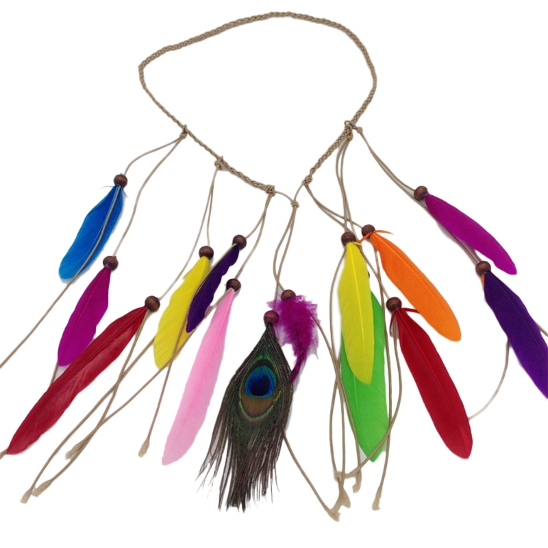 Native American Headdress Boho Feathers Headbands Indian Headpiece Feathers Headpiece Boho Headpiece Hippie Jewelry