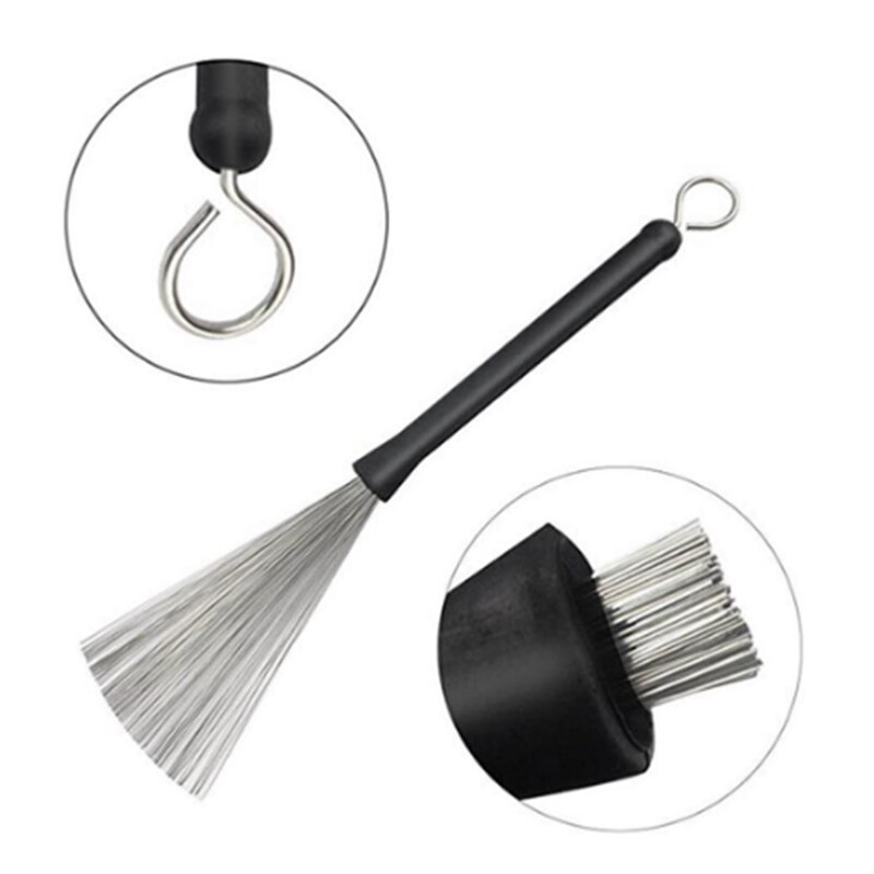 Drum Stick Drum Brush, Special Drum Brush for Drum Set, Retractable Stainless Steel Wire Drum Brush