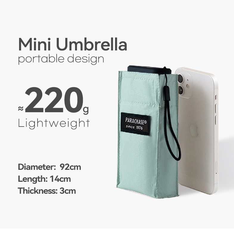 Sonne Flache Mini Regenschirm UV Schutz 210g Ultraleicht Klapp Tasche Regenschirme Regen Frauen Winddicht 6 Rippen Regenschirm klar Sonnenschirm: Licht Grün