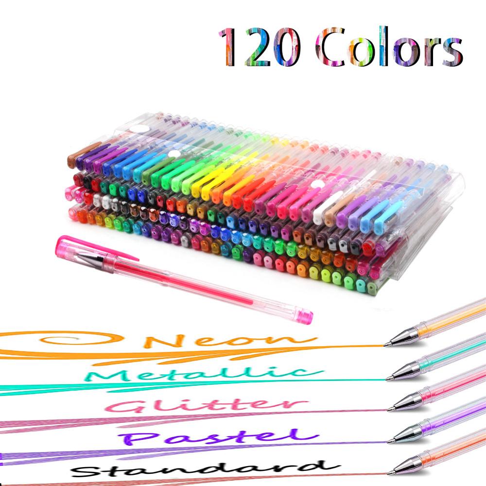Gel Pennen Voor Volwassen Kleuring 12 Tot 120 Kleuren Set Met Glitter Metallic Neon Pastel Swirl Kleuren, ook Perfect Coloring Set