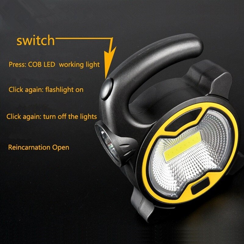 Lámpara de trabajo COB farol LED portátil, foco de emergencia, reflector recargable para trabajo o Camping al aire libre, luz Mini de linterna