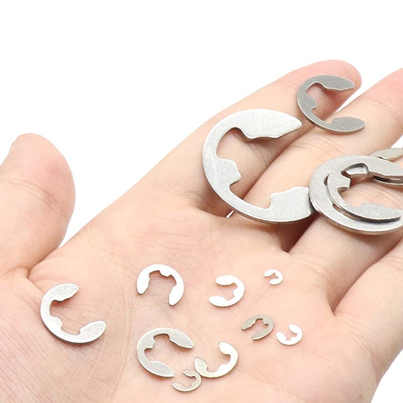 E Clip Externe Snap Ring Shop Assortiment Kit,304 Rvs E-Clip Snap Ring Assortiment Kit(14 Maten, 465 Stuks)