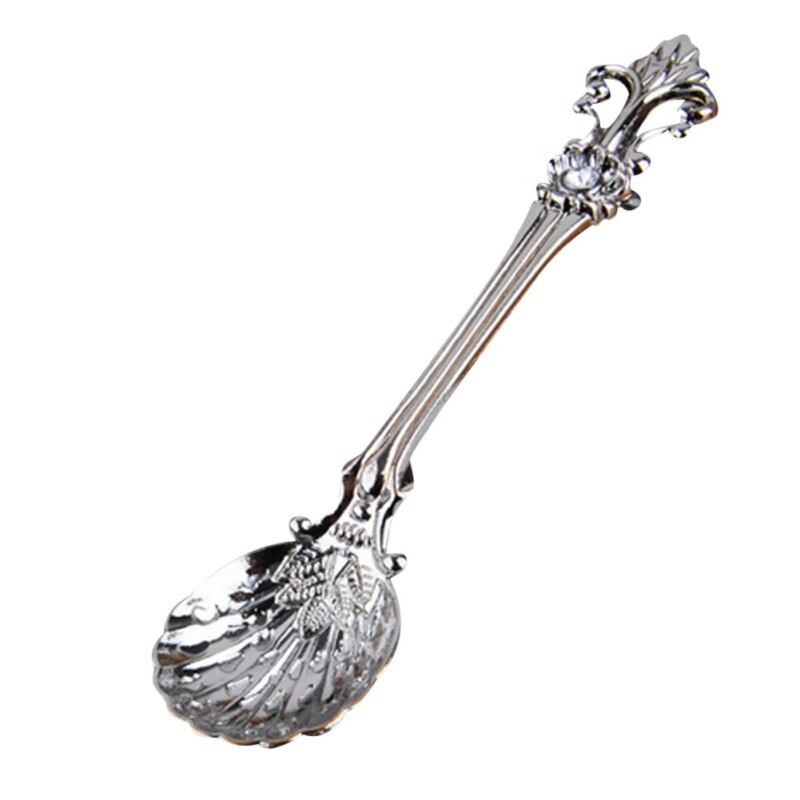 Arabic Style Antique Copper Spoon Retro Handle Spoon Kitchen Mini Tableware Spoon Flower Spoon Coffee Stir Dessert Tea: L / A2