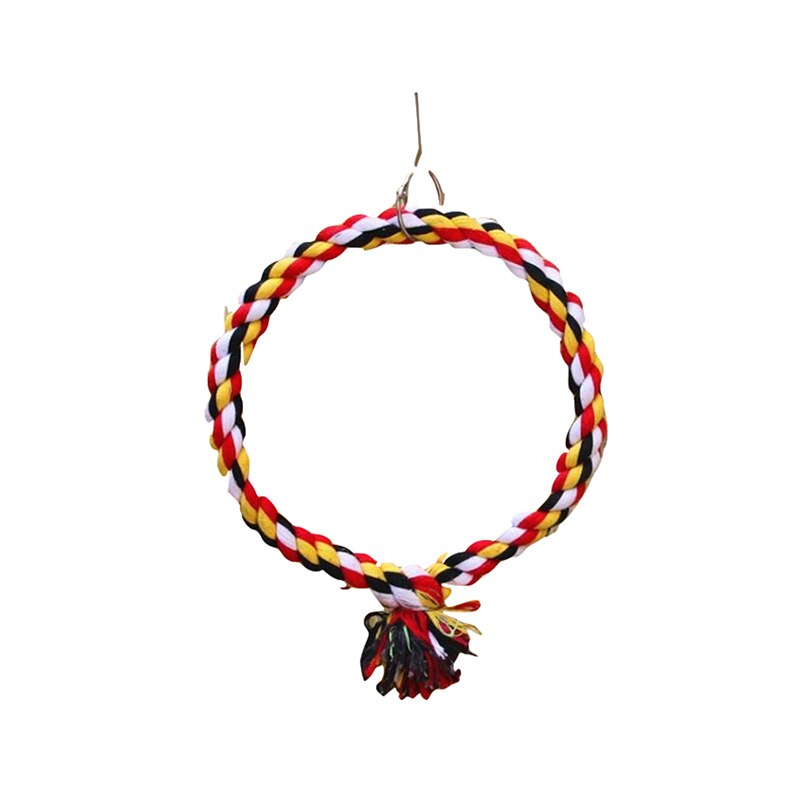 Bird Perch Toy Round Cotton Rope Chewing Bar Parrot Swing Climbing Standing Toys With Bird Supplies