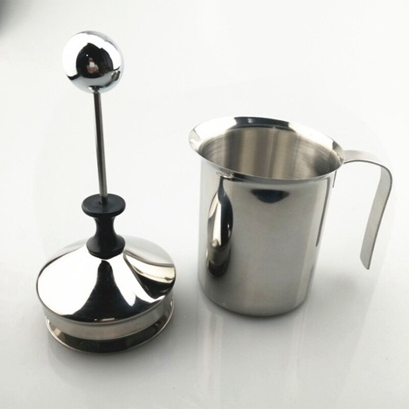 Manuel mælk fransk press kaffemaskine rustfrit stål håndpumpe mælkeskum håndholdt mælkekande