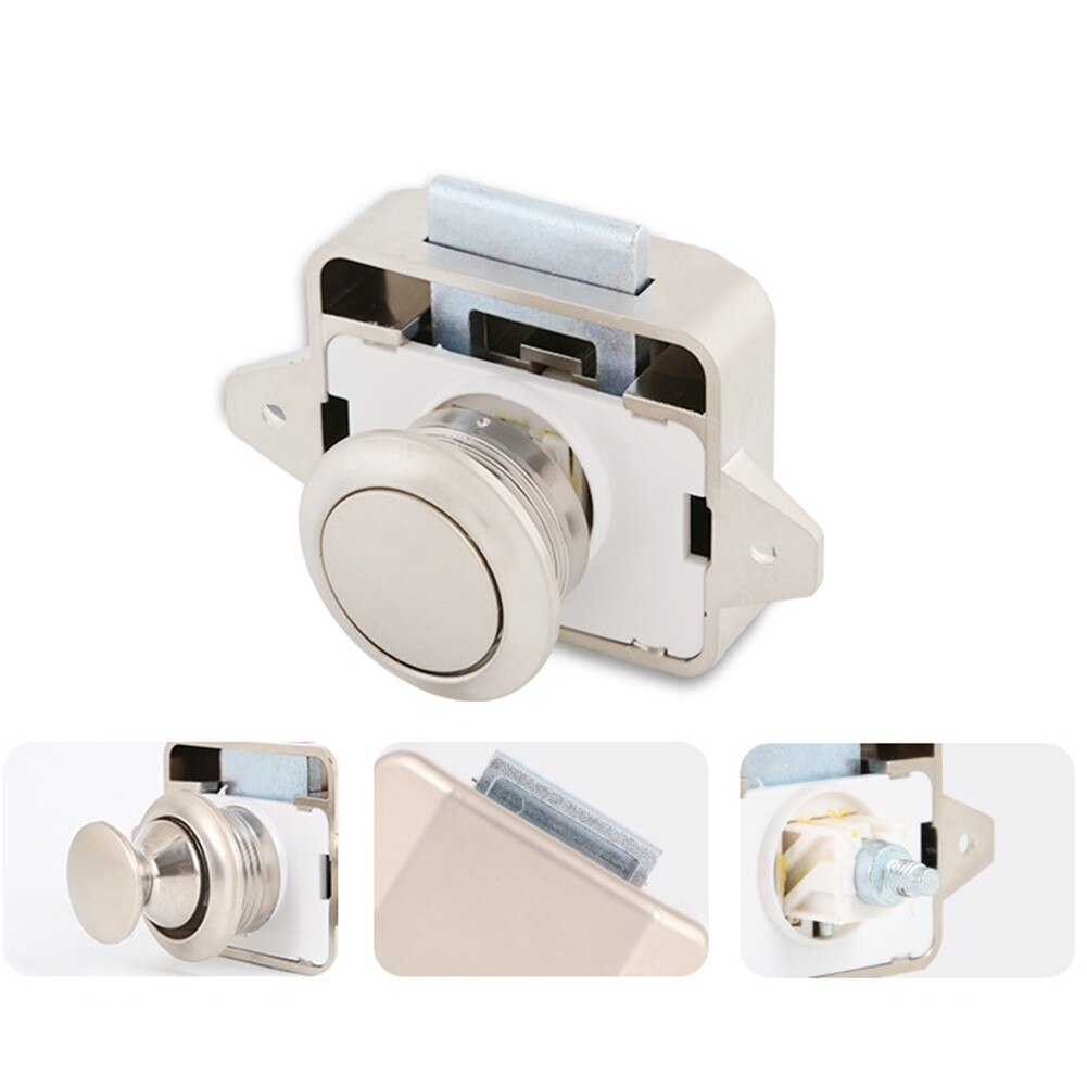 Furniture Hardware Handle Lock Camper Car RV Caravan Hanging Cabinet Lock Desk Drawer Latch Button Lock For Kitchen Cabinet Door
