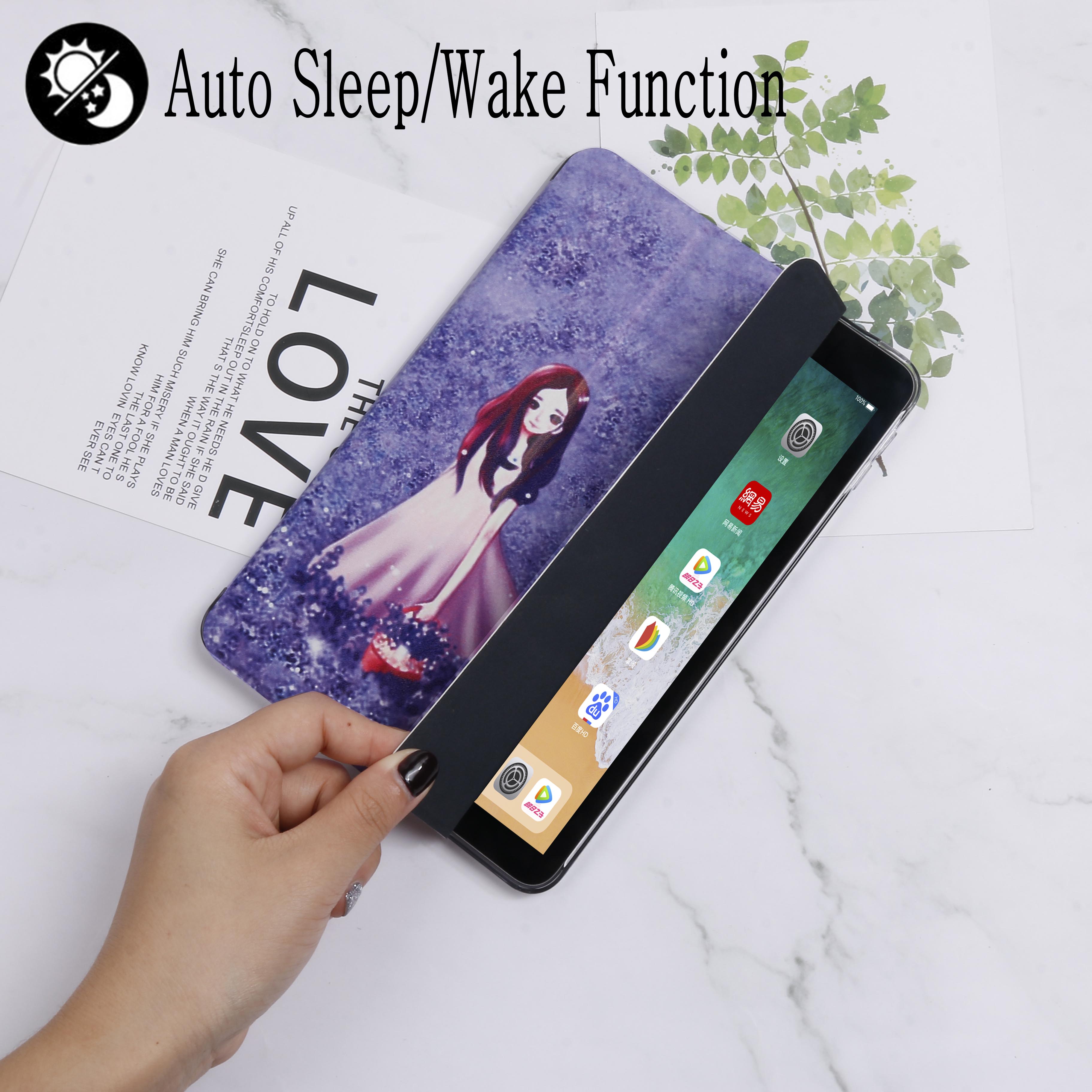 Tablethoes voor samsung galaxy tab  a 10.1 sm-t580 sm-t585 t580 wi-fi 3g smart cover flip pu lederen hoes met standaard