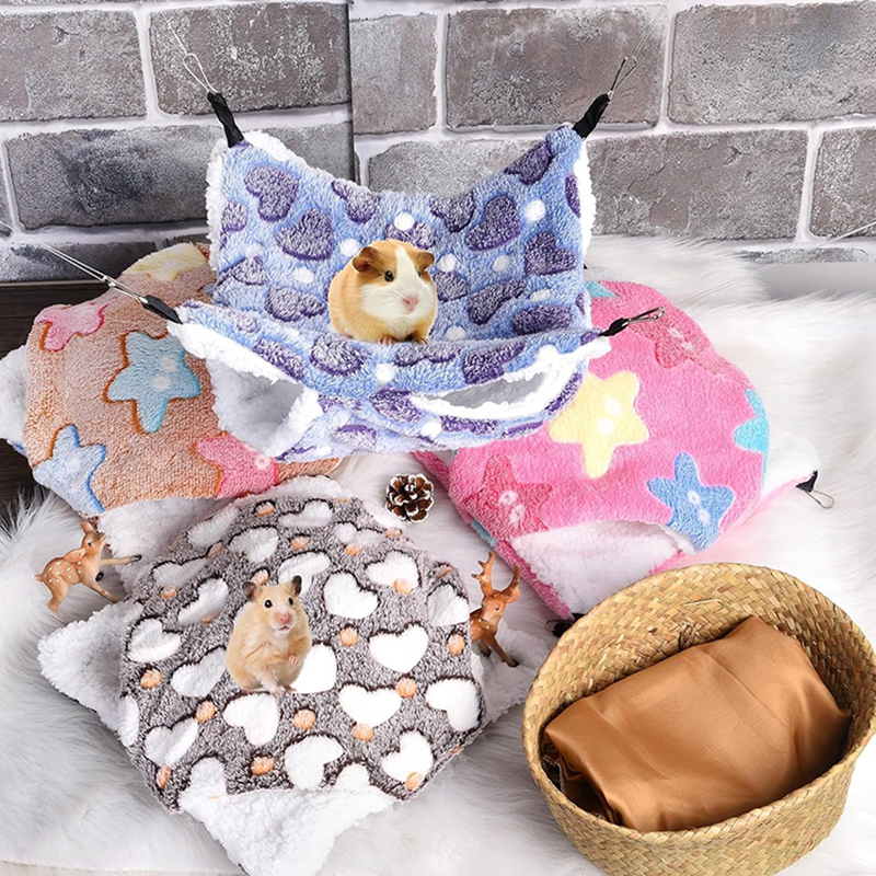 Hamaca para hámster, cama para roedores y hámster, accesorios para ratas, hamaca para ratas, hamaca para roedores, casa de conejillo de indias CXW04