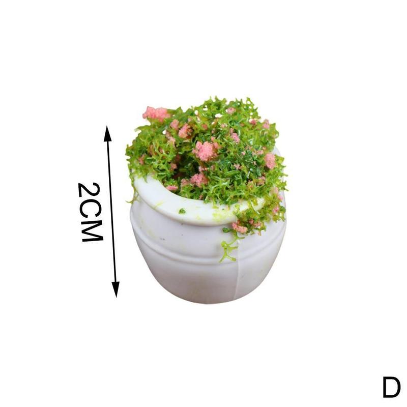 1:12 casa delle bambole casa delle bambole Mini pianta modello fiore finito vaso da fiori paesaggio vaso da fiori all'aperto piante verdi: D