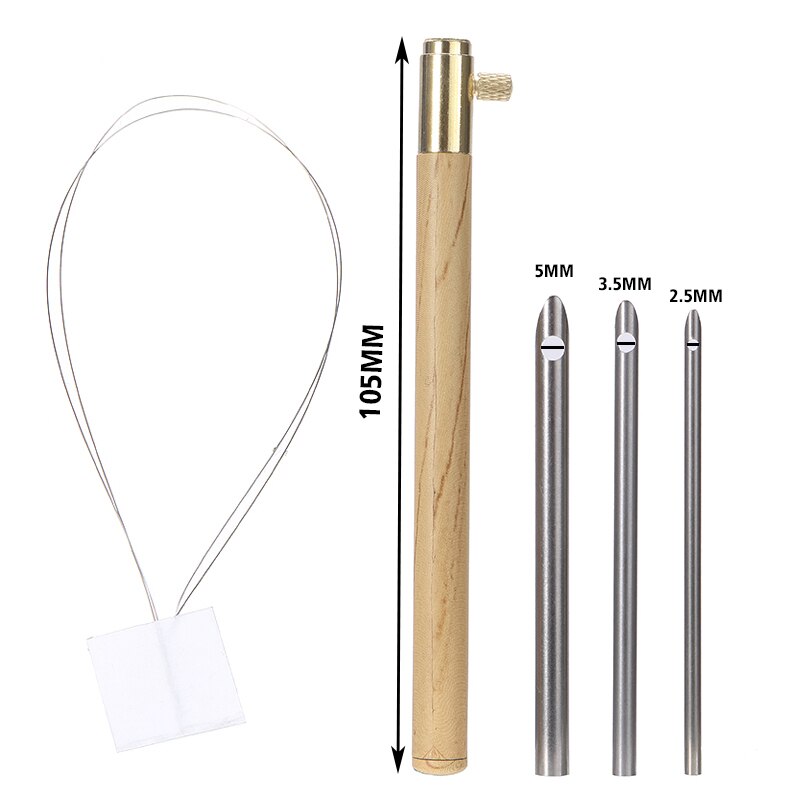 Wooden Handle Stitchwork Needle Magic Embroidery Punch Pens Needle Threader DIY Craft Sewing Embroidery Cross Stitch Tools