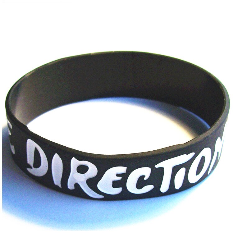 1pc one direction music band 1D silicone rubber bracelet wristband
