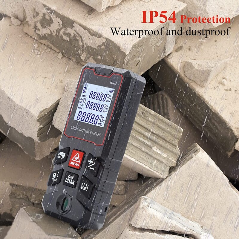 Measurement 131 Ft, Ft/In/M Unit Switch Digital Tape Measure, With Bubble Level Measurement Tool