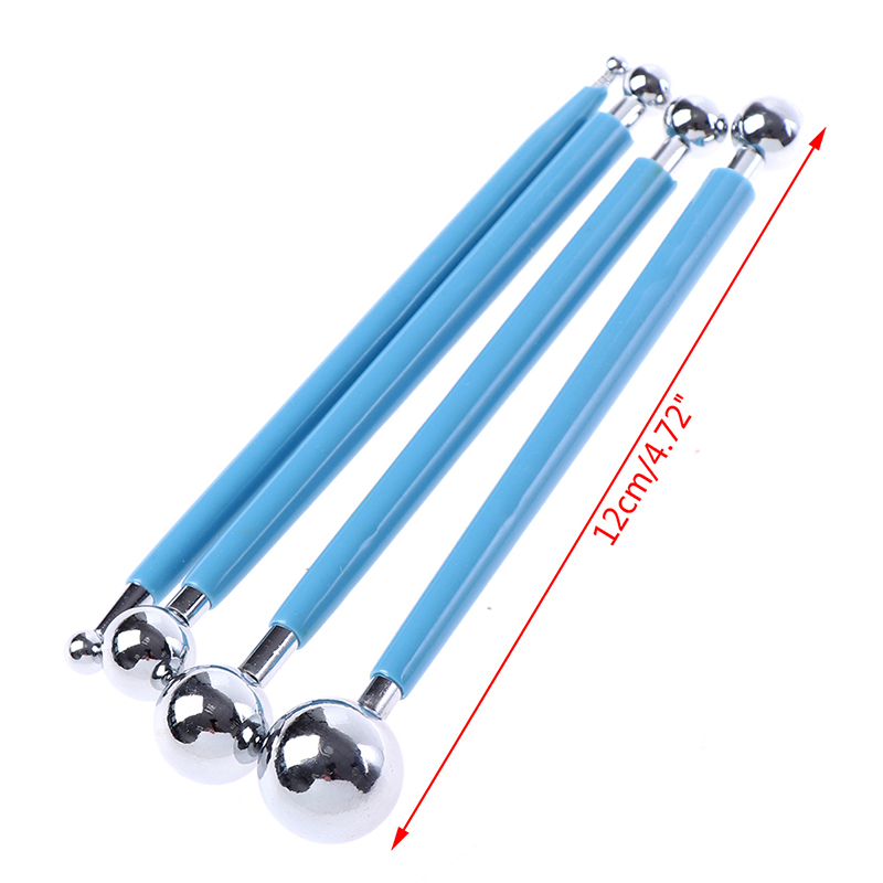 Moldeo de bola palos de acero inoxidable 4 unids/set arcilla polimérica DIY herramientas escultura herramienta juguetes para Clay talla