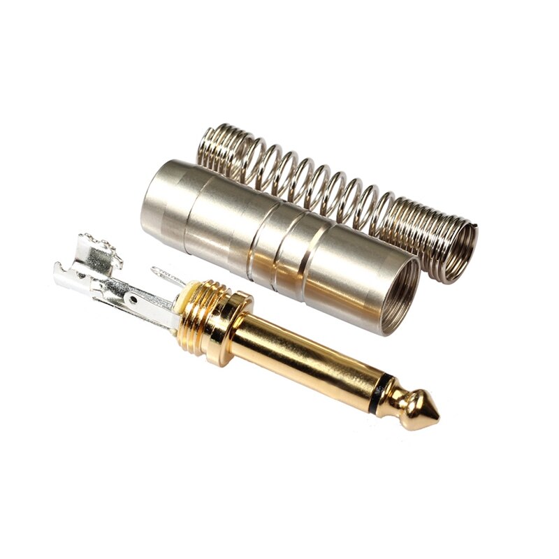 Top 6.35mm Welding Plug Mono Gold-Plated Plug for Welding Various 6.35 o Cables, Microphones, Electric Guitar Cables