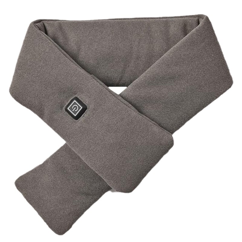 3 Temperature Level Heated Scarf, Unisex Warm Windproof Heating Scarf for Skiing: Gray