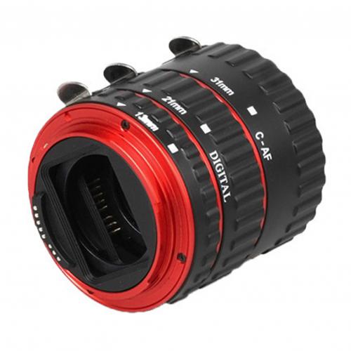 Kleurrijke Metalen Ttl Autofocus Af Macro Extension Tube Ring Voor Canon Eos Ef EF-S 60D 7D 5D Ii 550D rood: Default Title