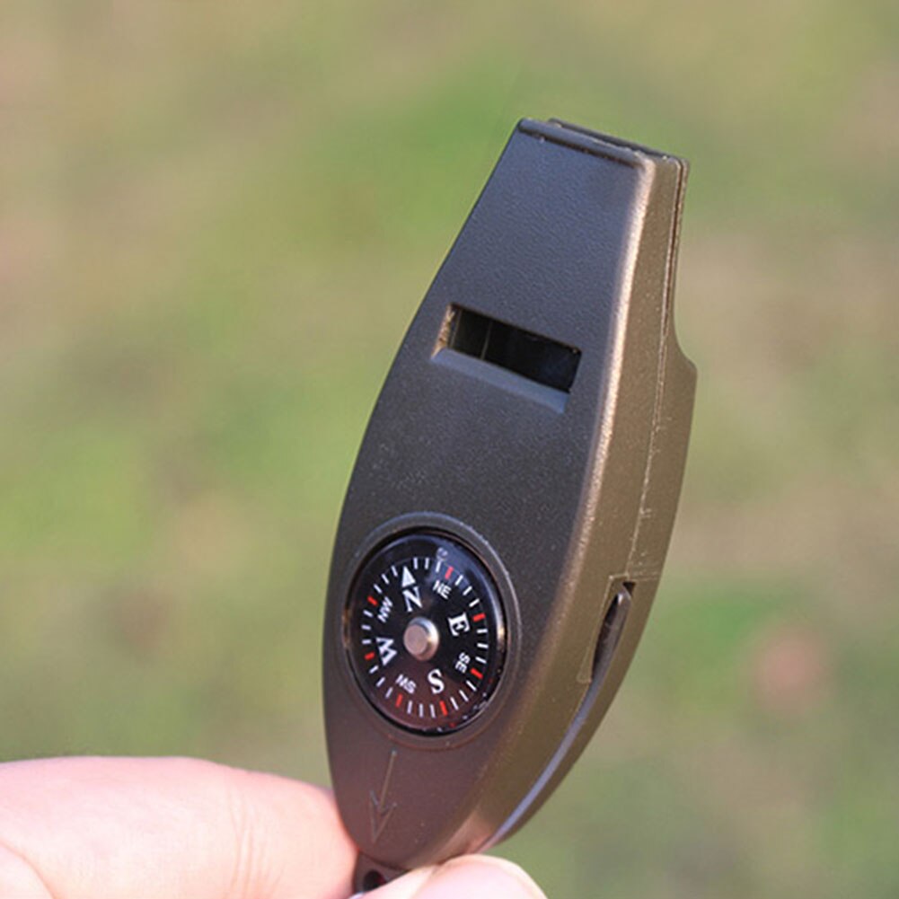 Emergency Survival Fluitje 3 in 1 Outdoor Fluitjes met Kompas Thermometer voor Wandelen Camping 2 STKS noodfluitje