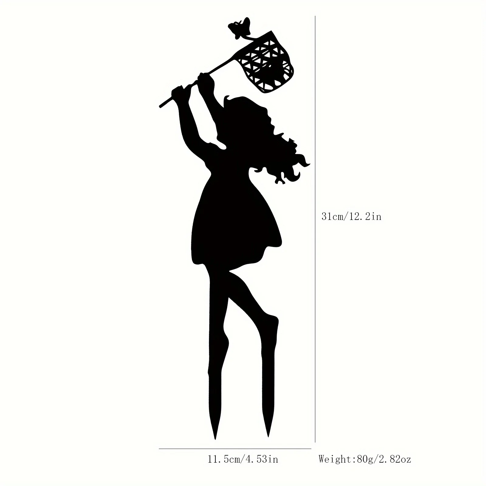 Metal have dekorative jordindsatser jernkunst, drenge og piger udendørs fangst sommerfuglemønster have dekorative bunker egnet: Beige