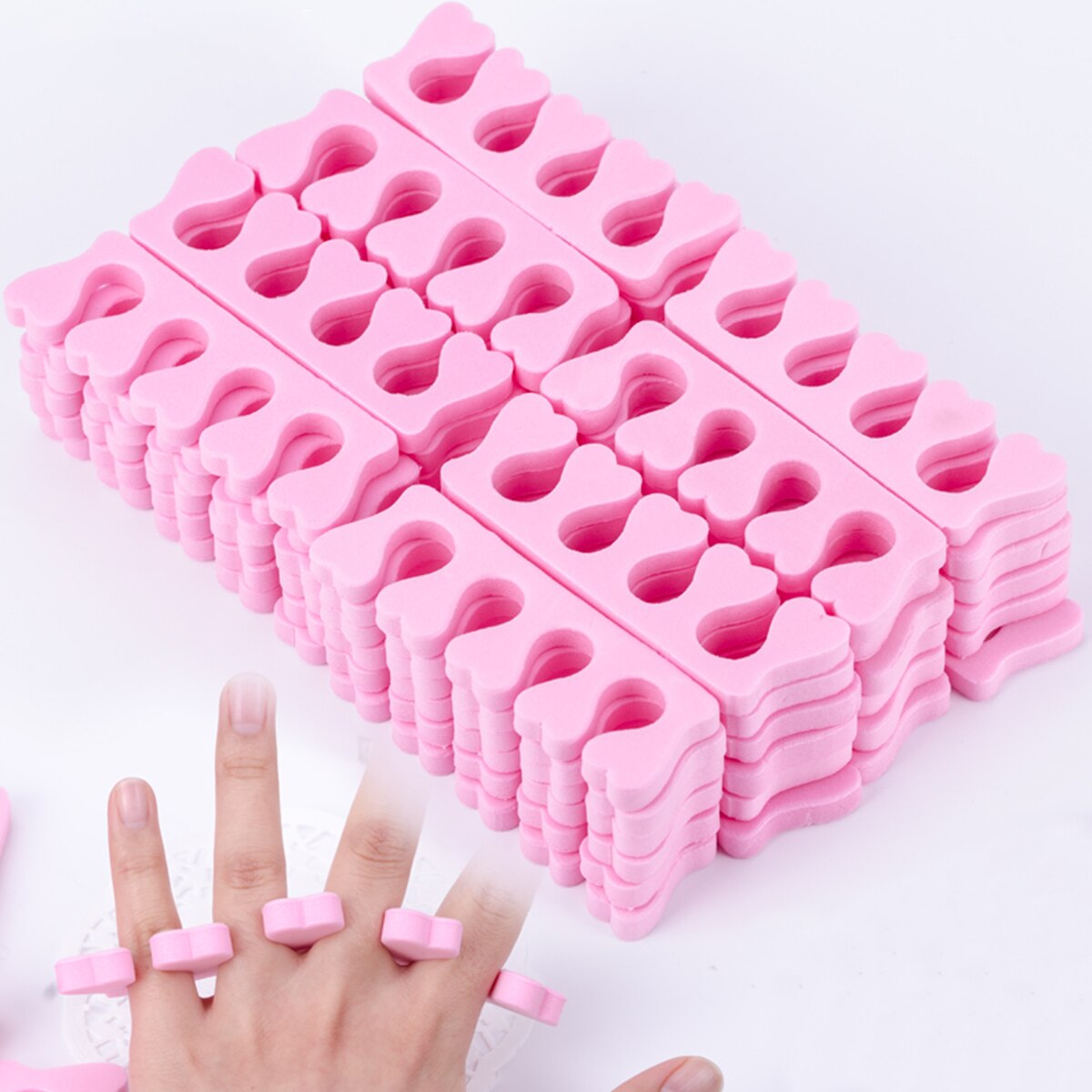 Separador de algodón para dedos de las manos, esponja de espuma suave de 50 piezas, divisor de algodón para uñas, herramientas de manicura y pedicura