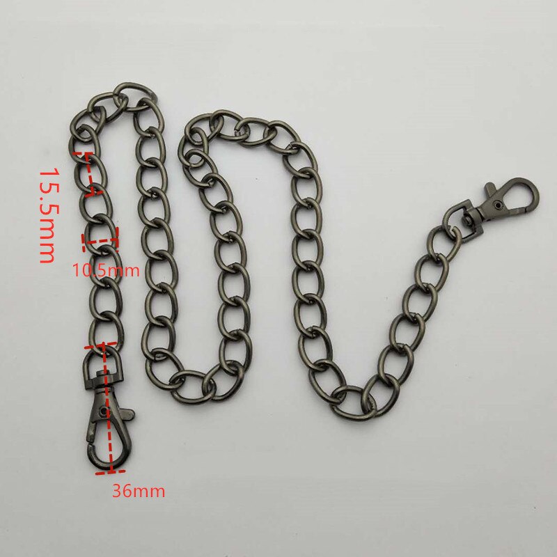 60/120cm Handbag Metal Chains Shoulder Bag Strap DIY Purse Chain Gold Silver Bag Handles Bag Accessories Chain: 120cm Gun