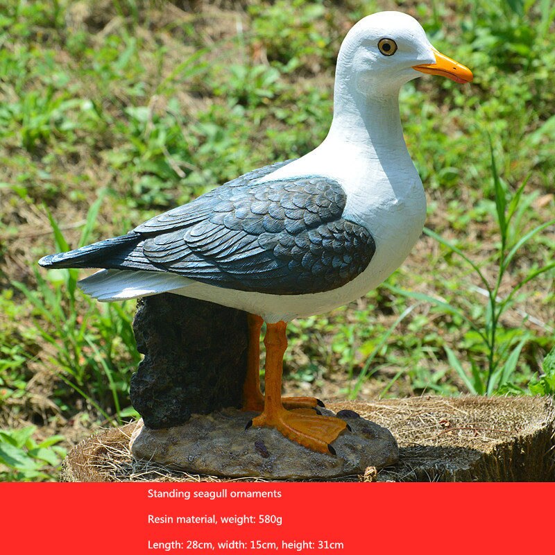 Tuin Decoratie Simulatie Meeuw Ambachten Ornament Hars Standbeeld Sculptuur Mediterrane Stijl Landschap Yard Tuin Decor