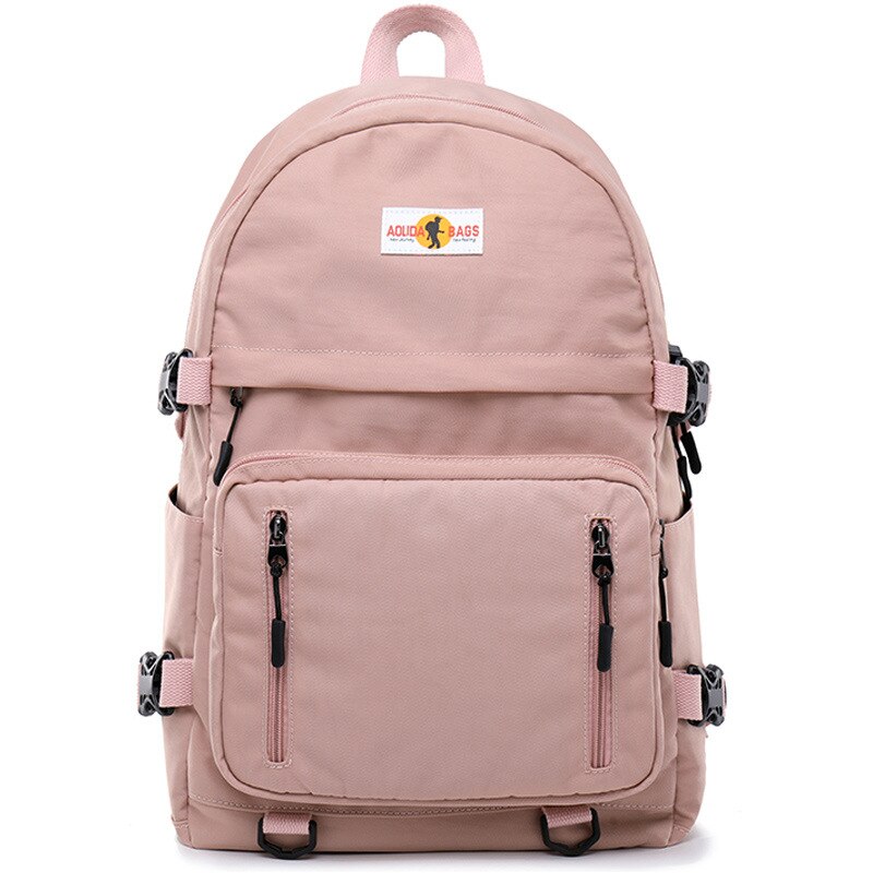 Fengdong-mochila escolar grande para adolescentes, morral impermeable de color amarillo y negro con puerto usb, bolsa para libros: Pink