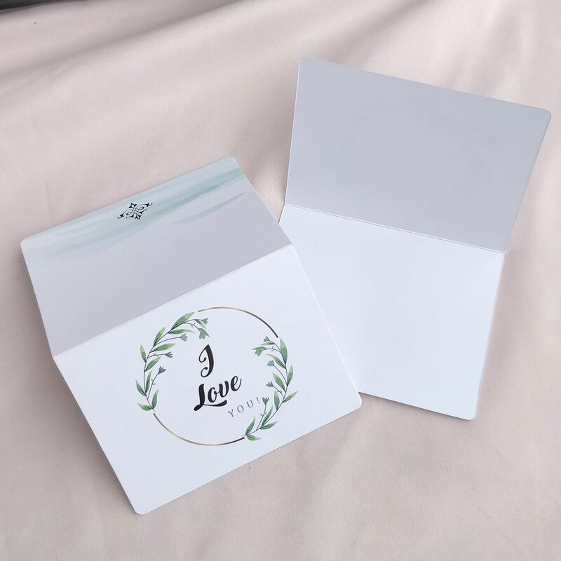 50/100 stk blomster plante foldetype lykønskningskort takkekort bryllup fødselsdagsfest invitationer blomsterbutik tomme kort