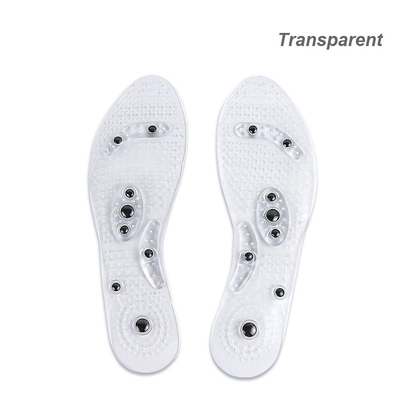 1 Pair Magnetic Massage Insoles Therapy Health for Men Women Foot Acupressure Insoles Foot Care Insert: TRANSPARENT / S 27cm