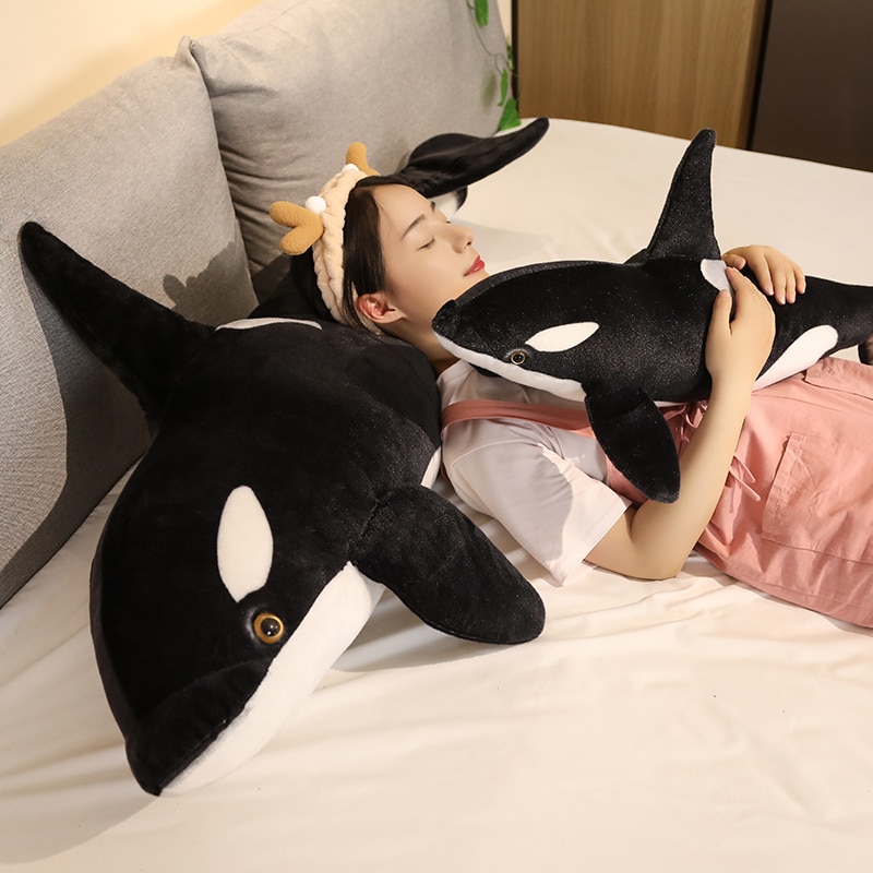 130CM big Killer whale doll pillow whale Orcinus orca black and white whale plush toy doll shark kids boys girls soft toys