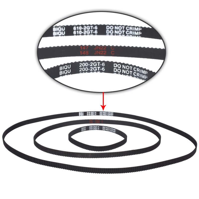 GT2 Closed Loop Timing Belt Rubber 110/122/158/200/400/610/1220mm 2GT BELT width 6mm suitably GT2 pulley for 3d printer parts