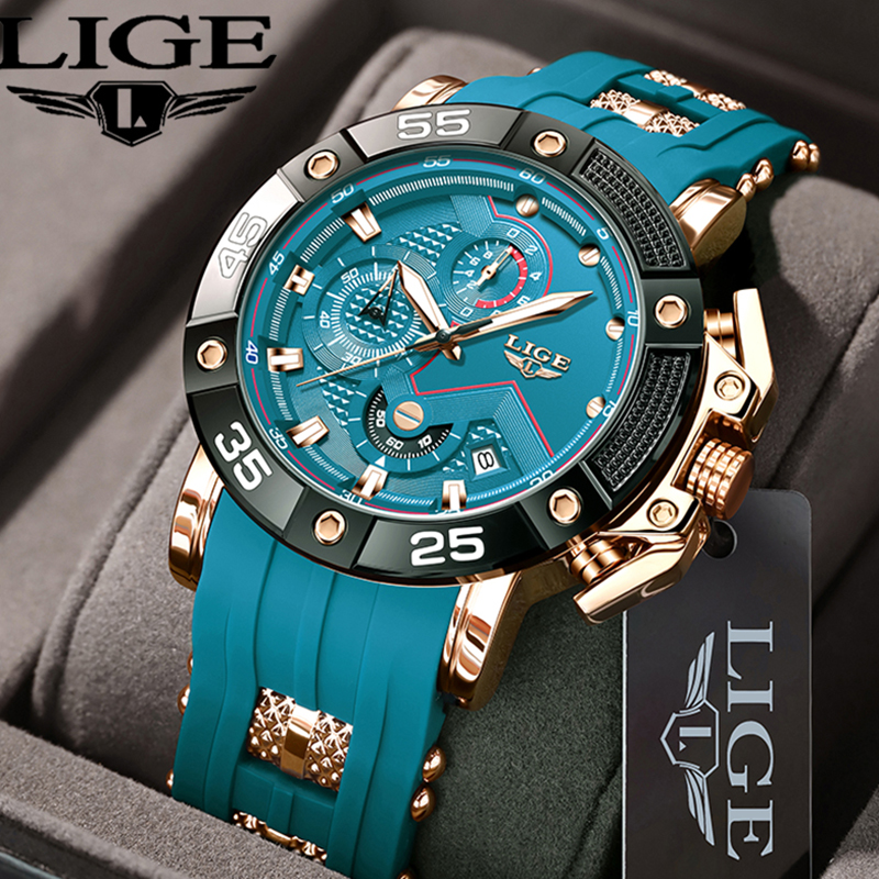 Top lige luksus herreure business silikone quartz herreur vandtæt lysende dato ur herreur relogio masculino