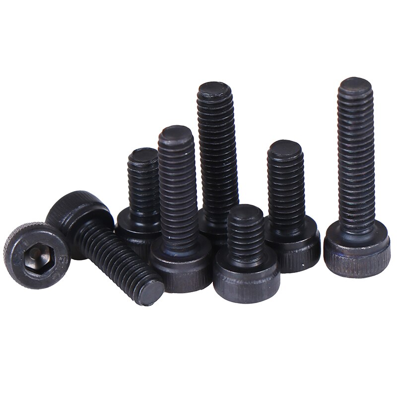 M4/M5/M6/M8 12.9Grade Steel Allen Hex Socket Cap Head Black Screw Bolt Furniture Fastener 20PCS