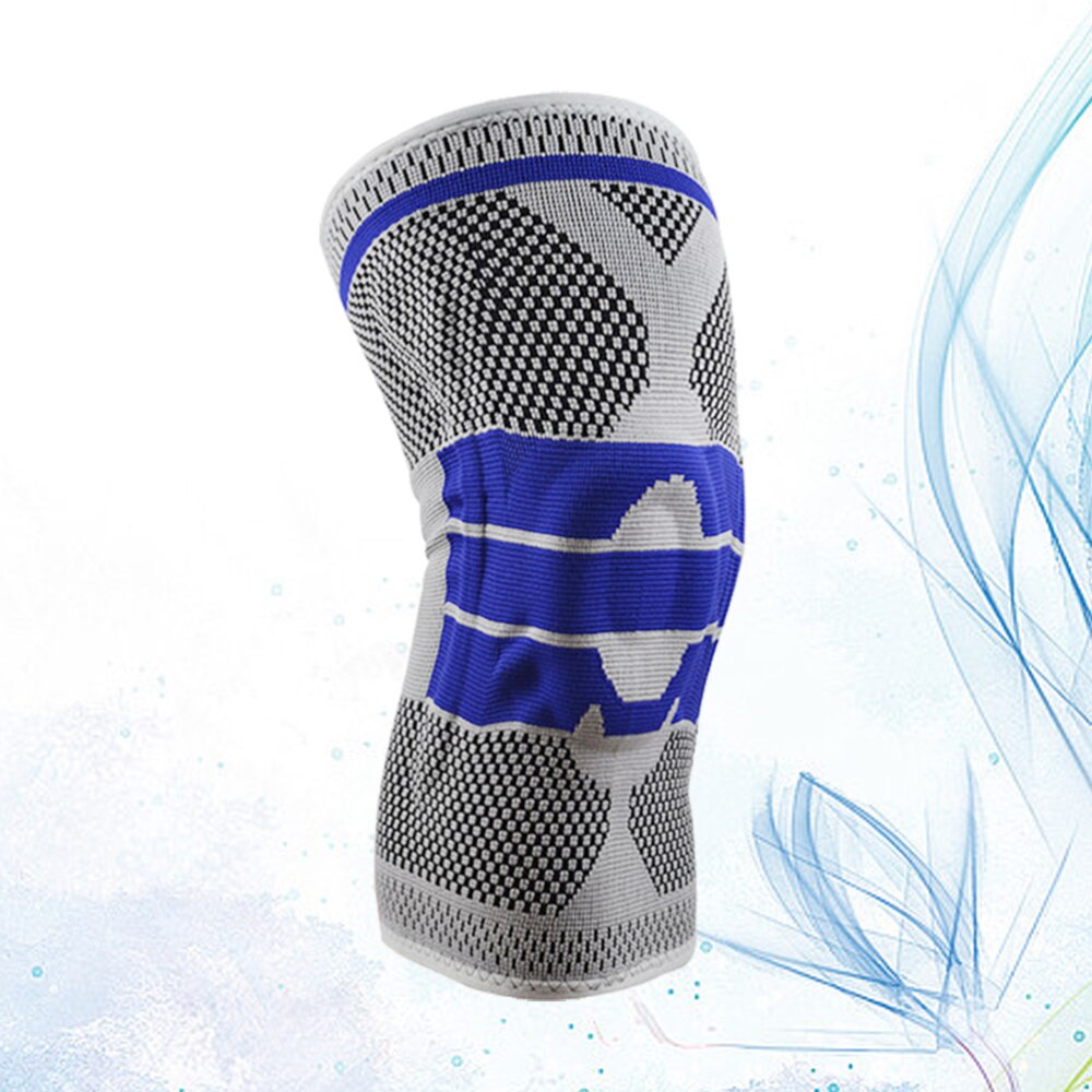Enkele Fitness Hardlopen Fietsen Knie Ondersteuning Braces Elastische Nylon Sport Knie Pad Sleeve-Sized M (Grijs): Blue