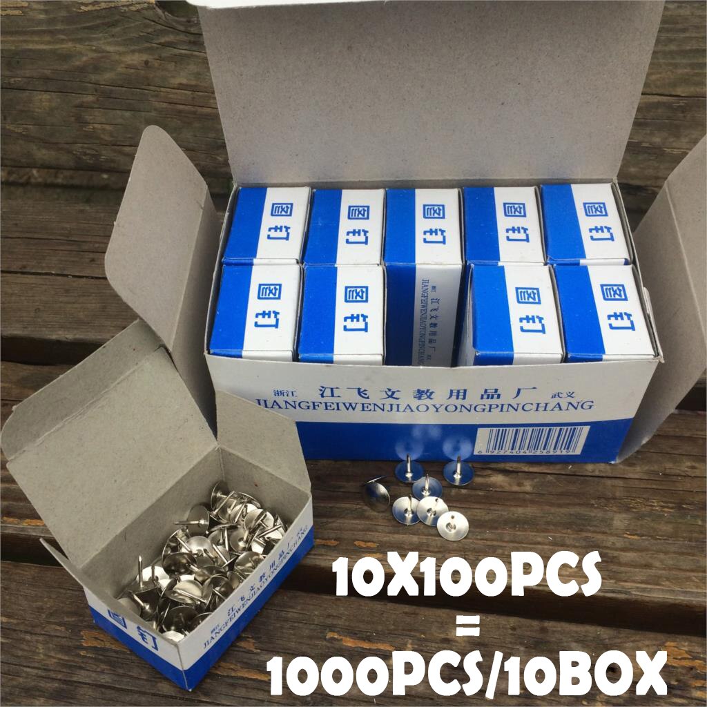 10x100pcs Drawing Pin Transparent Push Pins Thumb Thumbtack Board Pins Drawing Photo Wall Studs Office School Supplies