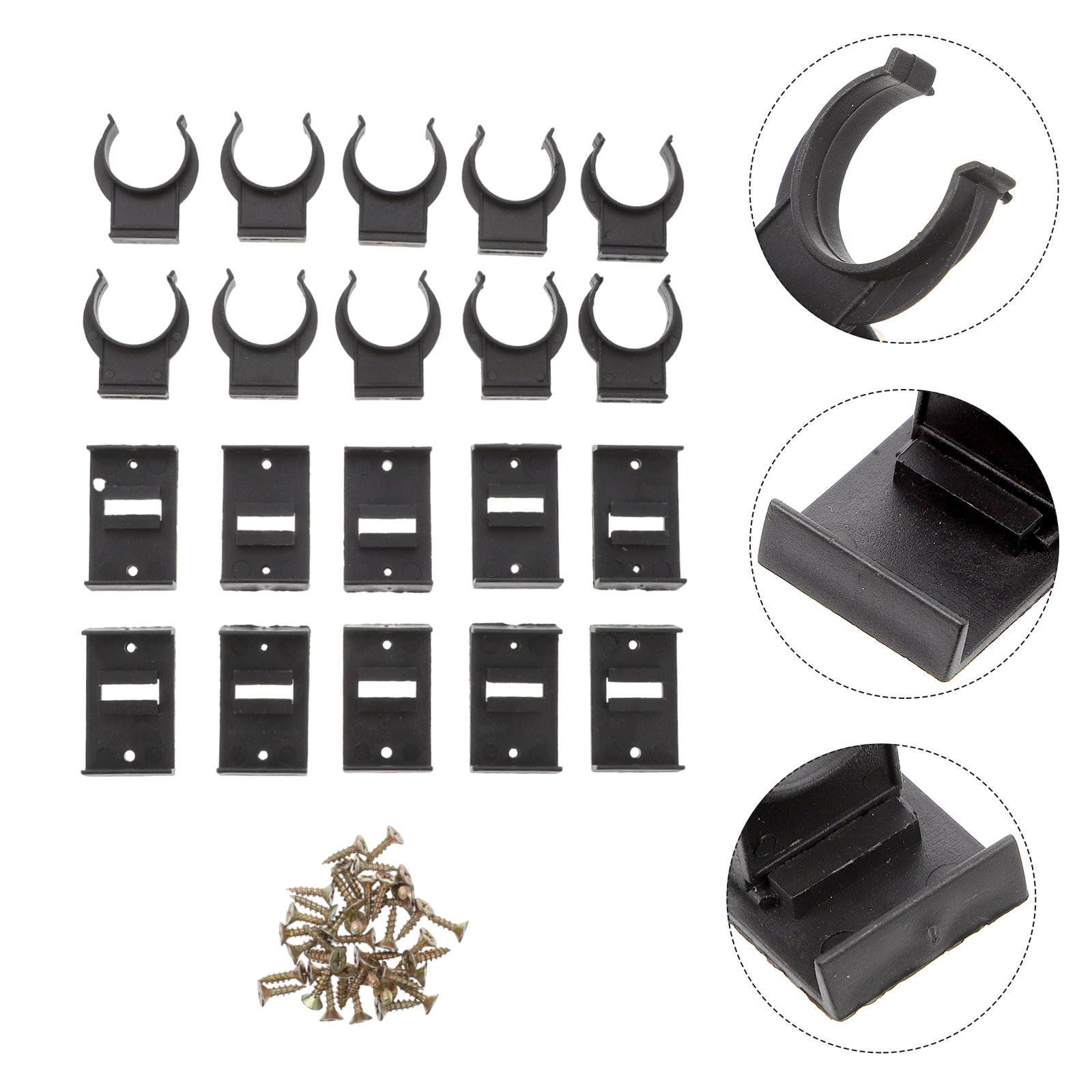 10 Sets Plastic Kitchen Leg Plinth Clips Kick Skirting Board Trims with Screws: Default Title