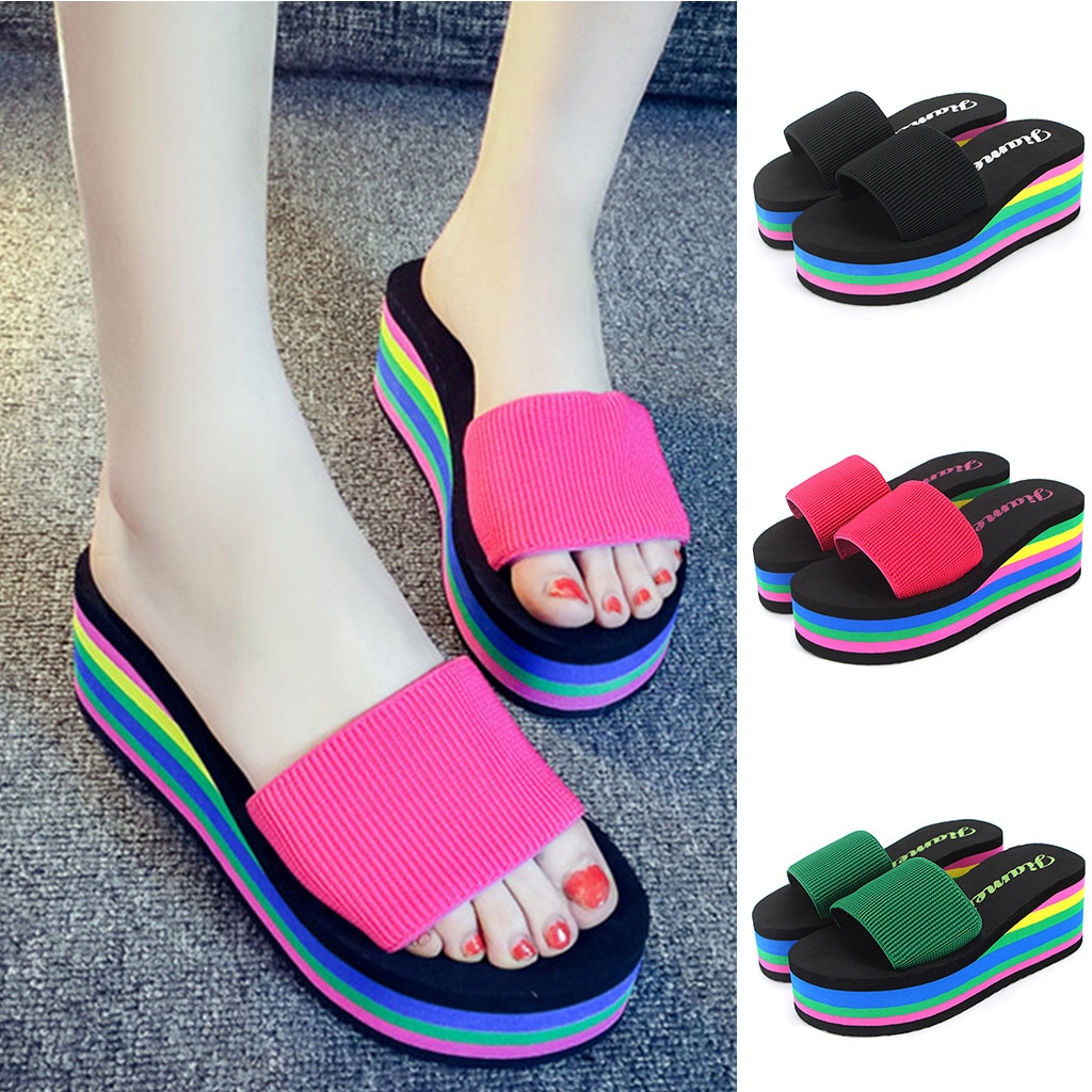 Chaussures femme chaussons intérieur zapatos de mujer femme plateforme bain chaussons cale plage toboggan chaussures talon haut sandales
