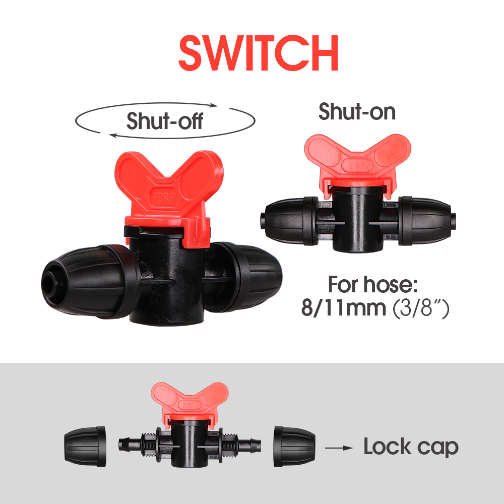 3/8 ''Pvc Slang Tubing 8/11Mm Watering Irrigatie Water Koppeling Adapter Lock Gewrichten Tuin Tap Connector tee Verminderde Elleboog Cross