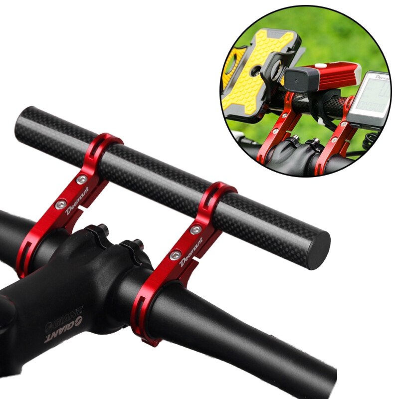 Bike Handlebar Extender Extension Carbon Fiber Bracket Aluminum Alloy Clamp For Bicycle Speedometer-Red: Default Title