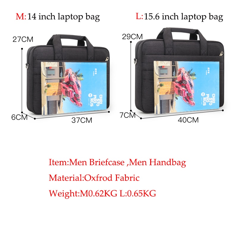 Brand Waterproof Men Women 14 15.6 inch Laptop Briefcase Business Handbag for Men Large Capacity Messenger Shoulder Bag